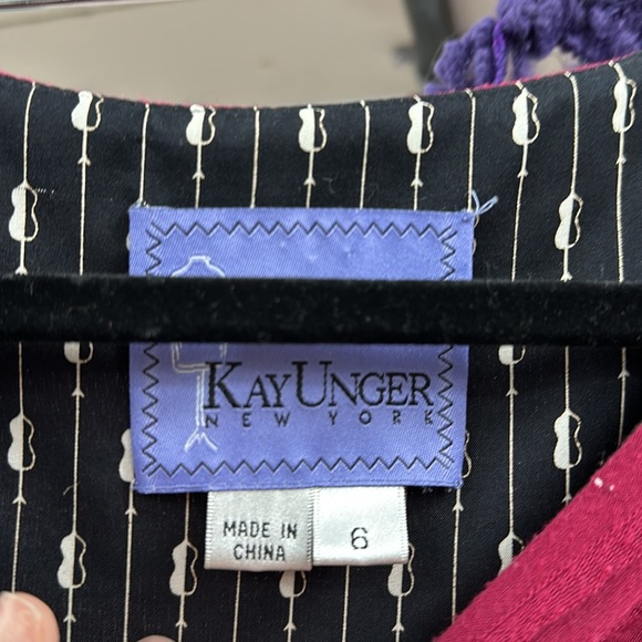 Kay Unger magenta midi dress with pockets Size 6 - Picture 3 of 6